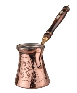 Cafetière classique du Moyen-Orient, Cezve turque, fabriquée en métal durable avec gravure détaillée et poignée allongée - Product Image 2