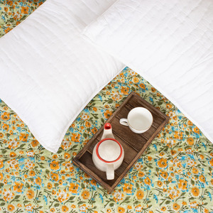 Couette en coton fleuri brodée à la main, style Kantha, taille King, vintage français, luxe, bio, pour la maison ou l'hôtel, impression personnalisée - Product Image 2