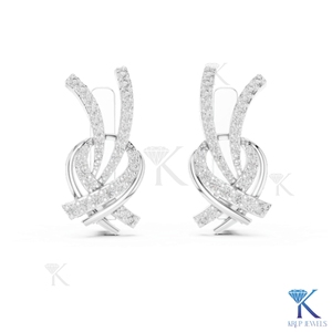 Brilliant Round Cut Lab Grown Filled Diamond in 14K Solid Gold Luxury Floral Cluster <b>Stud</b> <b>Earrings</b> Secure Screw Backs Wedding - Product Image 5