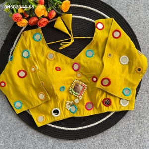 Blusa de seda romana de alta calidad con múltiples hilos y trabajo de espejo real, corte princesa, acolchada y con mangas acolchadas hasta el codo, suministro al por mayor - Product Image 1