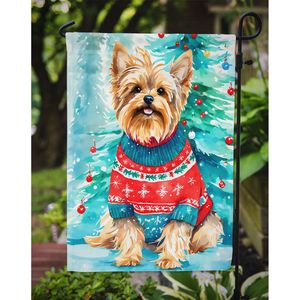 Yorkshire Terrier Yorkie Drapeau de jardin de Noël Multicolore Décoratif Boîte aux lettres Yard Drapeau Bannière pour Patio Illustration et Parterres de Fleurs - Product Image 3
