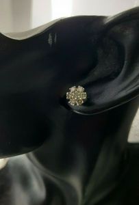 1.32 Cttw Brown Diamond Stud <b>Earrings</b> 925 Sterling <b>Silver</b>, Round Cut Natural Diamond Studs for Women, Push <b>Back</b> - Product Image 2