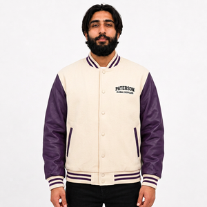 Veste universitaire personnalisée en gros pour les marques de vêtements américaines avec patch et style universitaire - Product Image 1