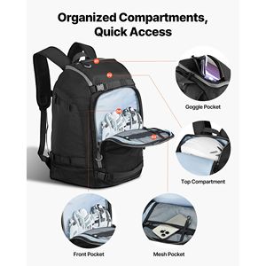 Bolsa para Botas de Esquí de 55L, Exterior Impermeable, Base Resistente, Mochila de Oxford 1680D para Hombres y Mujeres, para Viajar con Botas de Snowboard - Product Image 3