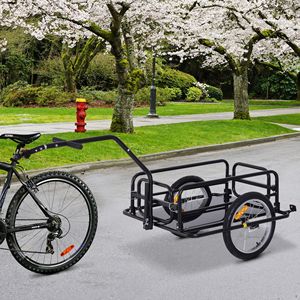 Remolque de Carga para Bicicleta de 16 Pulgadas, Color Negro, con Enganche Plegable, Capacidad de 80 Libras, Material de Acero, Carga Útil Máxima de 100 kg - Product Image 2