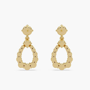 Boucles d'oreilles pendantes audacieuses en or 14 carats avec diamants de laboratoire ronds et en forme de goutte 3,20 carats, bijoux raffinés élégants pour occasions spéciales - Product Image 3
