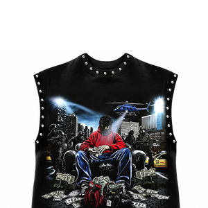Débardeur imprimé graphique tendance style vintage personnalisé, 100 % coton jersey, sans manches, col rond, pour unisexe, vêtement décontracté - Product Image 3