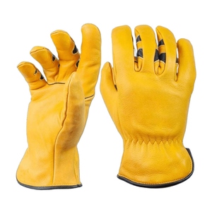 Heavy Duty Abrasion-Resistant Cowhide Grain Leather <b>Driver</b> <b>Gloves</b> Hand Protection for Household & Garden Safety <b>Gloves</b> - Product Image 1
