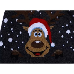 Black Knitted <b>Beanie</b> <b>with</b> White Dot Pattern, Folded Cuff and Red <b>Pom</b> <b>Pom</b> - Product Image 6
