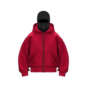 Sweat à capuche balaclava demi-zip pour homme, style contrasté High Street, pour l'hiver et l'extérieur, en velours 100% coton numérique, personnalisé double - Product Image 4