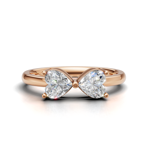 IGI Certified Lab Grown Diamond Toi Et Moi <b>Ring</b> 18K Yellow / White & Rose Gold Heart Shape Engagement <b>Ring</b> for Women - Product Image 1