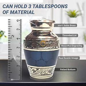 Elegant Tear Drop Cremation Urn in Handmade Metal with Engraved Design Perfect for Memorable Tribute and <b>Ash</b> Storage - Product Image 3