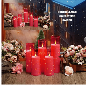 Candele LED Senza Fiamma a 5 Pezzi per un'Atmosfera Romantica, con Timer, in Acrilico Stabile, Effetto Sfarfallio per un Ambiente Accogliente - Product Image 1
