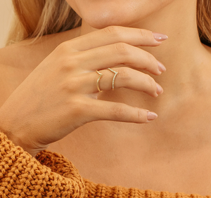 Trendy 14KT Gold Plated Vintage Lab Grown <b>Diamond</b> <b>Ring</b> for Women Stylish Modern Wedding Gift - Product Image 5