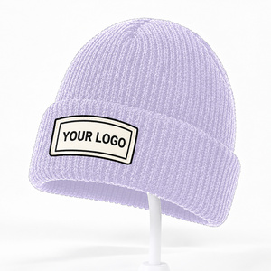 Bonnet polyvalent automne-hiver en acrylique fin tricoté, personnalisable avec logo, version coréenne, style décontracté - Product Image 2