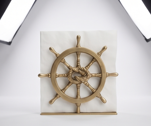 Nautical <b>Ship</b> <b>Wheel</b> Design Metal Napkin Holder Texture Casting Kitchen Dining Tableware Bulk Order - Product Image 4