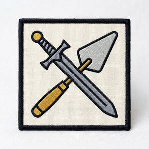 Écusson thermocollant maçonnique personnalisé en gros, compas de traçage rouge, cadre blanc, emblème brodé rond noir, badge pour vêtements, vente en gros - Product Image 5