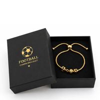 Bracelets de football anti-ternissement avec breloque maillot émaillée personnalisable et chaîne à maillons ajustable pour cadeaux d'équipe scolaire