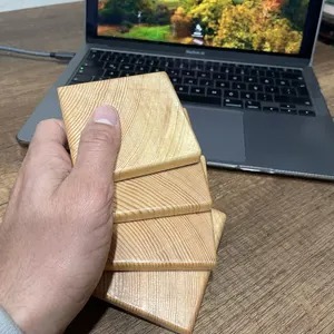 Wooden coaster Made Modern Eco Friendly Square Natural <b>Walnut</b> Wood Coasters <b>Table</b> Decorative Mats Pads for Wedding Parties Bars - Product Image 5