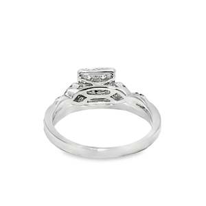 14K White Gold 0.50-Carat Quad Square Cluster Twisted Halo Diamond Ring - Product Image 3