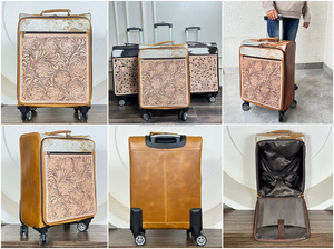 Maletas de Viaje de Cuero Genuino de Vaca, Hechas a Mano, con Ruedas, Estilo Western, de Lujo, para Mujer, Expo de Marzo - Product Image 3