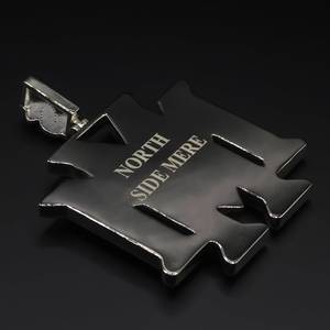 Pendentif en forme de puzzle en nickel noir, breloque en métal gravée sur mesure, accessoire de bijoux en alliage de zinc plaqué - Product Image 1