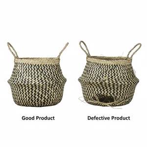 Cesta de Almacenamiento de Mimbre Tejida a Mano, Cesta de Jacinto de Agua Natural con Asas, Organizador Ecológico para Decoración del Hogar y Almacenamiento de Ropa - Product Image 3