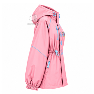 Chaqueta Impermeable con Capucha Rosa para Mujer de la Hermandad Gamma Phi Delta, Cortavientos con Cierre Completo, Cintura Ajustable con Cordón, Chaqueta Anorak para Exteriores - Product Image 3