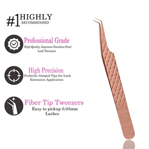 Pince à cils personnalisée TPI-10153 à 45 degrés, en acier inoxydable, applicateur de cils à pointe fine, outil de beauté pour soins personnels - Product Image 6