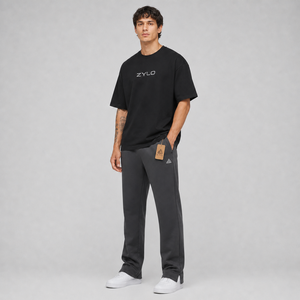 Wholesale High Quality Custom DTF Printed Logo Casual Canvas Men's Sweatpants 100% Cotton Baggy Fit Solid Color Custom Washed - Product Image 3