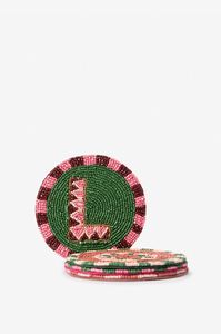 Posavasos artesanales: Juego de posavasos de té de diseño moderno con frutas y cuentas, aislamiento térmico, material de vidrio, exportaciones de Craftera - Product Image 2