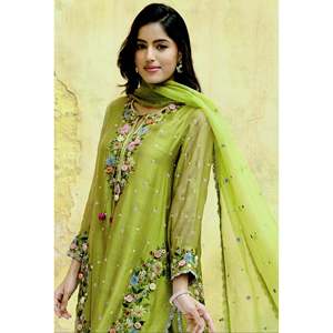 Ensemble de costume de fête pour femmes avec broderie lourde Plazzo Dupatta - Product Image 2