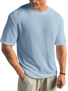 Camiseta Casual de Cuello Redondo para Hombre, Transpirable, de Manga Corta, Mezcla de Algodón, Cómoda para Uso Diario, Estilo Básico y Elegante - Product Image 3