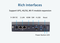 Mini PC Industrial Intel Atom X86 Integrado Sin Ventilador J3455 2LAN 4USB 1HD Bajo Consumo Módulo UPS Opcional