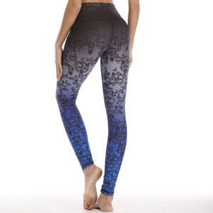 Leggings à imprimé floral pour femmes, longueur complète, taille élastique, spandex, polyester, respirant, pantalon de compression - Product Image 4