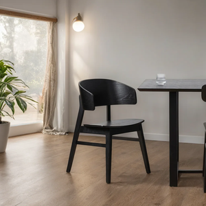 Silla Moderna de Madera Maciza Personalizada con Acabado Negro para Hogar, Bar, Dormitorio, Gimnasio, Hoteles y Restaurantes - Product Image 3