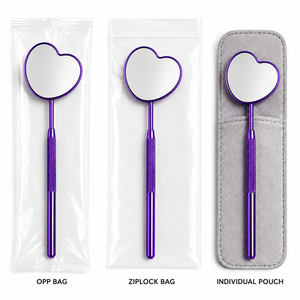 Heart Shape Handheld Stainless Steel Frame 3X <b>Magnifying</b> Single-Sided Purple Finish <b>Makeup</b> <b>Mirror</b> - Product Image 6