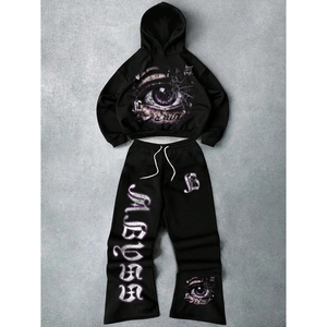 Survêtement d'hiver personnalisé pour homme à capuche, séchage rapide, respirant, écologique, lavage vintage, impression personnalisée, grandes tailles, OEM 2026 - Product Image 1