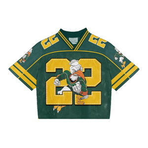 Maillot de football américain personnalisable et respirant pour fans - Haut court 100 % polyester, style streetwear et mode sportive - Product Image 2