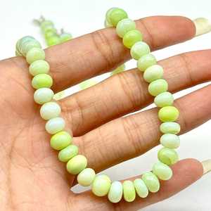 สร้อยคอโอปอลสีเขียวธรรมชาติประดับด้วยลูกปัดโอปอลขนาด 7 ถึง 9 มม. สร้อยคอแฟชั่นสวยงามสำหรับผู้ชายและผู้หญิง ขายส่ง - Product Image 4