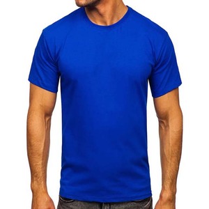 T-shirt décontracté pour homme de couleur bleu roi, 180 GSM, 100 % coton, col rond, manches courtes, anti-boulochage, respirant, vente en gros de haute qualité - Product Image 1