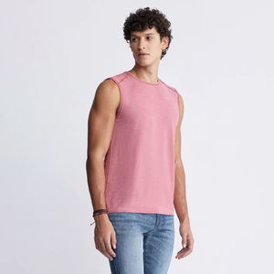 เสื้อกล้ามผู้ชายผ้าคอตตอนผสมสแปนเด็กซ์ถักแบบระบายอากาศได้ดี ออกแบบพอดีตัวสำหรับการออกกำลังกายหนัก แห้งเร็ว เป็นมิตรกับสิ่งแวดล้อม พร้อมบริการ OEM ODM - Product Image 3