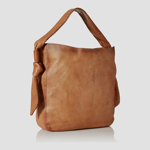Sac hobo en cuir véritable pour femme, à bandoulière unique, design minimaliste, ouverture supérieure, usage quotidien, durable, marron - Product Image 3