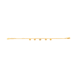 สร้อยข้อมือทองคำ 18K ประดับเพชรลายดอกไม้สำหรับผู้หญิง |   สร้อยข้อมือโซ่ห้อยรูปดอกโคลเวอร์ |   กำไลข้อมือทองคำปรับขนาดได้ ดีไซน์หรูหรา - Product Image 2