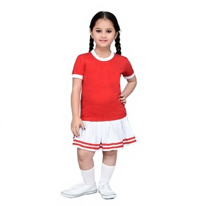 Uniforme Deportivo para Niñas de Guardería, Camiseta de Cuello Redondo y Manga Corta 100% Algodón con Falda Plisada - Product Image 3