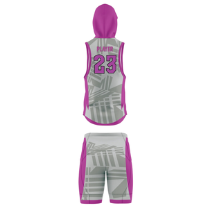 Ensemble Maillot et Short de Football 7v7 pour Garçons, à Capuche et Sans Manches, Motif Lignes Géométriques, Personnalisable Nom et Numéro du Joueur, Kit Jeunesse - Product Image 2