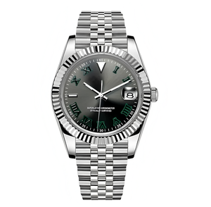 Montre pour femme Hercules s logo Silver Grey Jubilee Nh35 S logo Movement MOD Diver Sport Analogique 50 Bar Verre Cristal - Product Image 1
