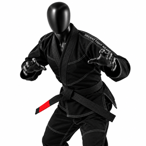Kimono Rojo de BJJ con Estampado Artístico Japonés Colorido en el Cuello y los Puños, Ropa de Artes Marciales Unisex para Adultos, JIU JITSU - Product Image 2