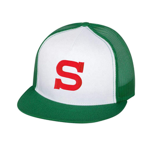 Gorra Trucker Blanca y Verde con Logotipo S Rojo, Malla Trasera, Ajustable, 6 Paneles, Unisex, Casual, para Verano - Product Image 1