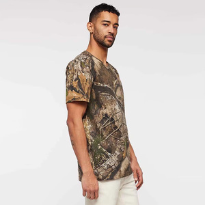 Camiseta de Hombre con Estampado de Camuflaje, Manga Corta, Cuello Redondo, Corte Regular, Informal, Transpirable, 100% Poliéster Tejido - Product Image 4